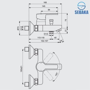 خلاط دش/بانيو ايديال ستريم IDEALSTREAM IdealStandard من ايديال ستاندرد B1487AA - BC950AA
