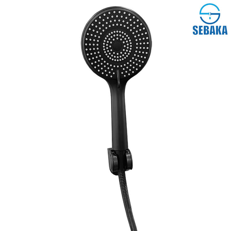 سماعة الدش سيركل السوداء بالتصميم التركي 3 نظام لرش المياه بالحامل و الخرطوم Circle Black Shower سماعة الدش سيركل السوداء بالتصميم التركي 3 نظام لرش المياه بالحامل و الخرطوم Circle Black Shower