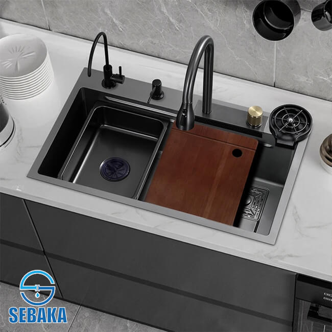 حوض المطبخ سمارت إيطالو 75 × 45 سم الإيطالي لون اسود بالصرف و المشتملات ITALO MADE IN ITALY حوض المطبخ سمارت إيطالو 75 × 45 سم الإيطالي لون اسود بالصرف و المشتملات ITALO MADE IN ITALY