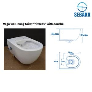 قاعدة مرحاض فيجا معلقة بالدش و المقبض و السيديلي VEGA 250349XX78 ساني بيور - SANIPURE
