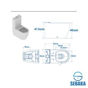 قاعدة مرحاض فيجا بكامل مشتملاتها ملاصق للحائط VEGA 210349XX78 ساني بيور - SANIPURE