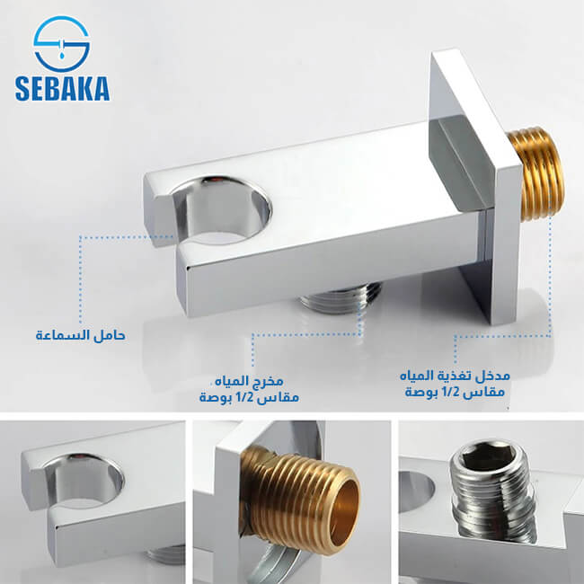 مخرج سماعة سيمبل بالجسم و الوش النحاس للشاور المدفون لون فضي Simple HandHolder مخرج سماعة سيمبل بالجسم و الوش النحاس للشاور المدفون لون فضي Simple Hand Holder Shower