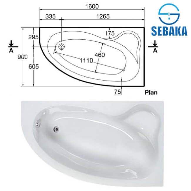 بانيو سيرف شمال 160×90 سم G8688 أيديال ستاندرد SURF LEFT IDEALSTANDARD (طلب مسبق) بانيو سيرف يمين 160×90 سم G8688 أيديال ستاندرد SURF Right IDEALSTANDARD