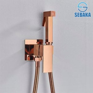 خلاط الشطاف الدفن روزجولد هاندميكسر سخن و بارد من النحاس Square RoseGold