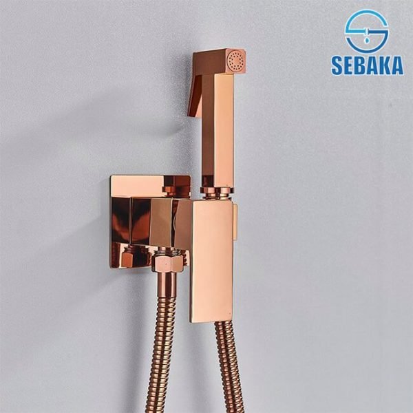 خلاط الشطاف الدفن روزجولد هاندميكسر سخن و بارد من النحاس Square RoseGold