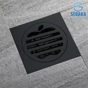 غطاء بيبة شاور أبل 10*10 سم اسود Black Apple بمانع خروج الحشرات و الروائح الكريهة