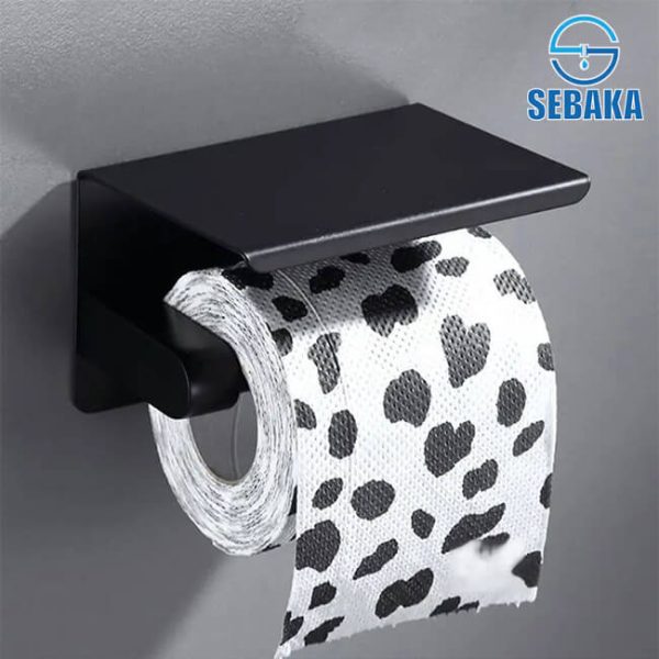 وراقة حائطية اسود استانلس حامل مناديل برف لمختلف الأغراض Paper Holder ULTRA Black