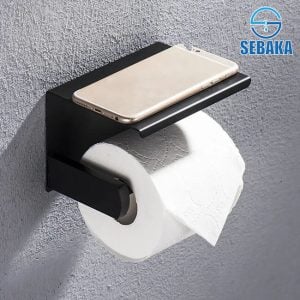 وراقة حائطية اسود استانلس حامل مناديل برف لمختلف الأغراض Paper Holder ULTRA Black