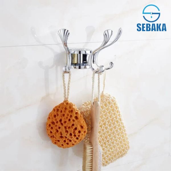 حامل ملابس 3 عليقة مزدوجة متحركة 180 درجة استانلس Robe Hook