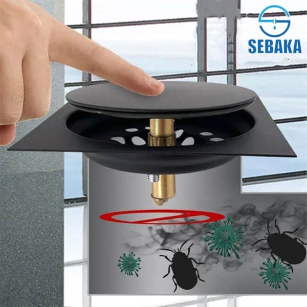 غطاء بلاعة تاتش 20*20 سم لون اسود - غطاء بيبة - لوكس