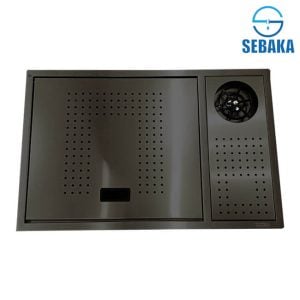 حوض المطبخ هاندميد سوبر الترا 70×45سم الاسود سمارت بالخلاط و الغطاء القابل للطي سوفت كلوز Handmade Super ULTRA استانلس 304
