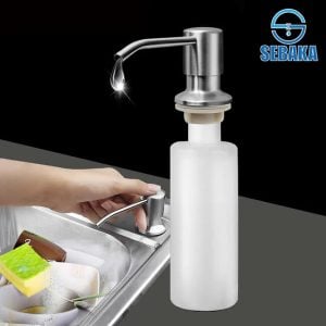 خزان صابون لحوض المطبخ ضاغط صابون يثبت في فتحة الحوض أو الرخام Soap Dispenser