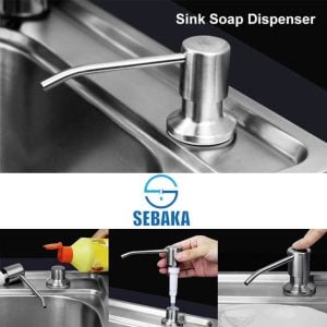 خزان صابون لحوض المطبخ ضاغط صابون يثبت في فتحة الحوض أو الرخام Soap Dispenser