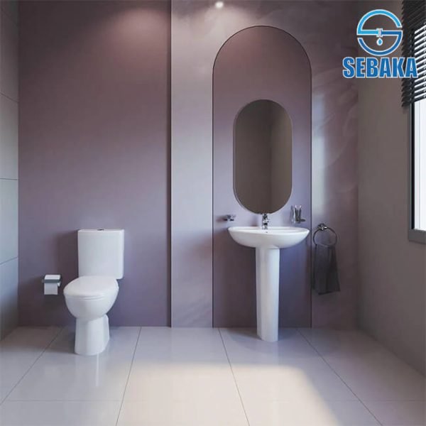 طقم حمام فلورا ساني بيور حوض 60 سم بكامل مشتملاته Flora 230660xx00 - 228649XX78 ساني بيور - SANIPURE