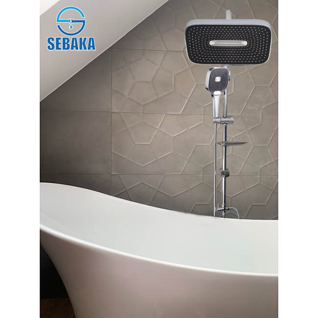عامود مسطرة الدش بريميوم Premium Shower 2x1 بالرأس المستطيل الكبير عامود مسطرة الدش بريميوم Premium Shower 2x1 بالرأس المستطيل الكبير