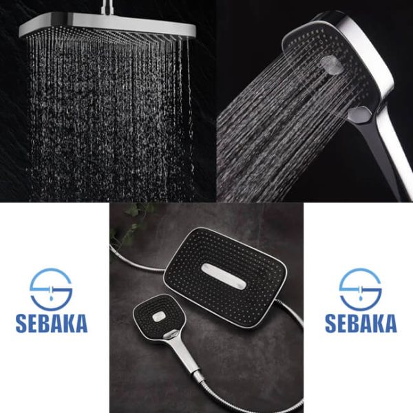 عامود مسطرة الدش بريميوم Premium Shower 2x1 بالرأس المستطيل الكبير