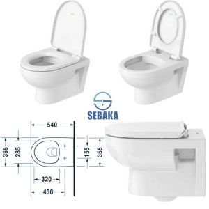 قاعدة مرحاض معلقة نمبر وان 256249 ريمليس لون أبيض من ديورافيت Number One Duravit