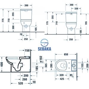 قاعدة مرحاض نمبر وان 2182490075 ريمليس لون أبيض من ديورافيت Number One Duravit