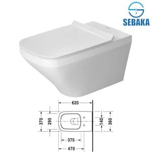 قاعدة مرحاض معلقة ديوراستايل 254249 لون أبيض من ديورافيت DuraStyle Duravit
