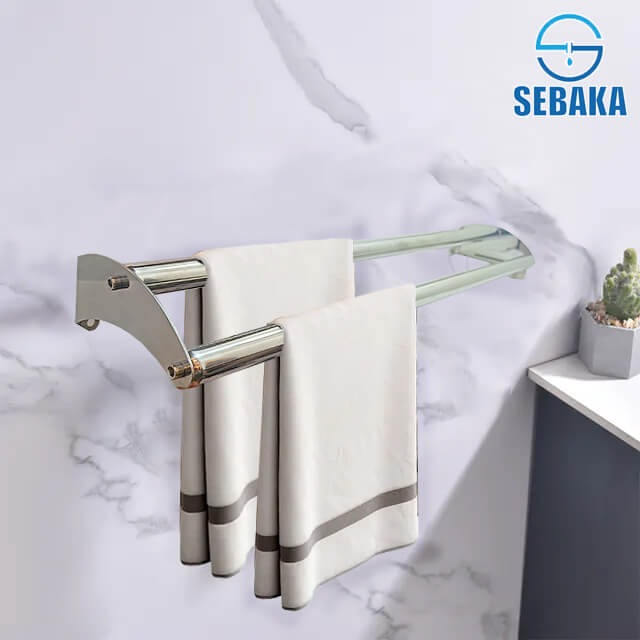 فواطة مجوز كيرف استانلس Double Towel bar Curve فواطة مجوز كيرف استانلس Double Towel bar Curve - الصورة 2