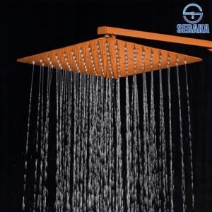 طاسة الدش روزجولد 30*30 إستانلس مربع سُمك 1 مللى تقيلة (بدون مخرج)