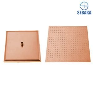 طاسة الدش روزجولد 30*30 إستانلس مربع سُمك 1 مللى تقيلة (بدون مخرج)