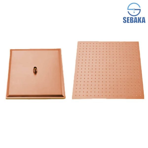 طاسة الدش روزجولد 30*30 إستانلس مربع سُمك 1 مللى تقيلة (بدون مخرج)