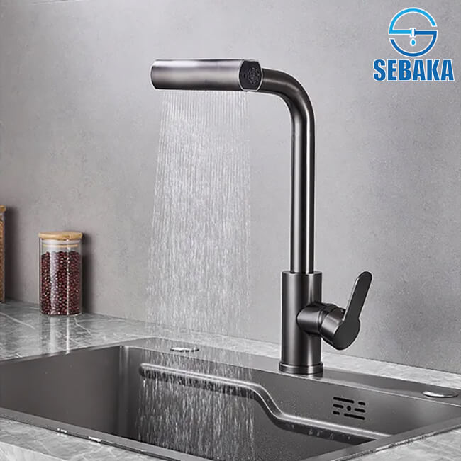 خلاط مطبخ شداد 4 نظام لرش المياه برأس قابلة للسحب لون أسود Kitchen Water Mixer خلاط مطبخ شداد 4 نظام لرش المياه برأس قابلة للسحب لون إسود Kitchen Water Mixer