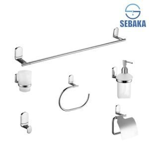 طقم إكسسوار الحمام فور ستاندرد 6 قطع لون فضي Four Standard Chrome