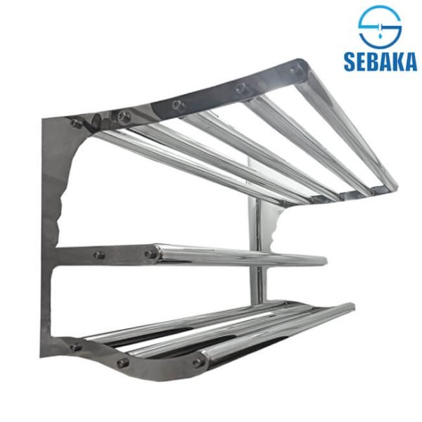 فواطة 3 دور كيرف استانلس 304 لون كروم Triple Towel bar Curve