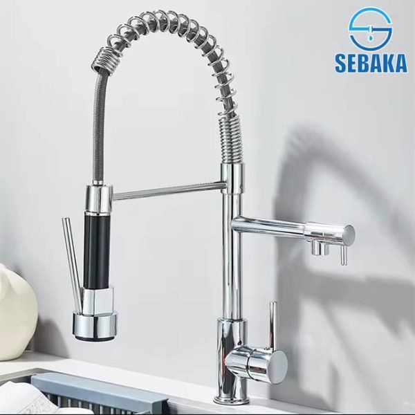 خلاط مطبخ شيف 2*1 الاقتصادي لون فضي Chef Kitchen Mixer 2x1 Chrome