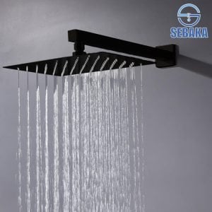 طاسة الدش الاسود المستطيلة 30*20 سم إستانلس 304 سُمك 1 مللي تقيلة ببلية متحركة (بدون مخرج)