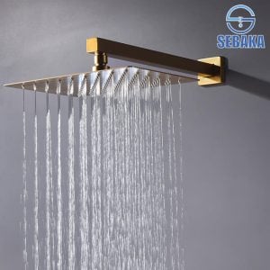 طاسة الدش الذهبي المستطيلة 30*20 سم إستانلس 304 سُمك 1 مللي تقيلة ببلية متحركة (بدون مخرج)