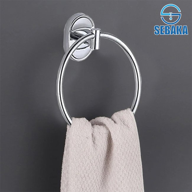 فواطة حلقة دائرية بيراميد فضي لامع استانلس (Towel Ring) فواطة حلقة دائرية براميد فضي لامع استانلس (Towel Ring)