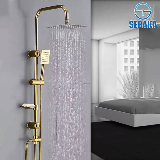 عامود مسطرة الدش الاستانلس الذهبي 2*1 StainlessSteel Golden Shower عامود مسطرة الدش الاستانلس الذهبي 2*1 StainlessSteel Golden Shower