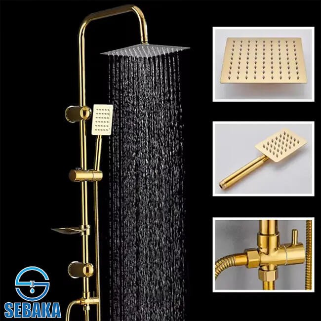 عامود مسطرة الدش الاستانلس الذهبي 2*1 StainlessSteel Golden Shower عامود مسطرة الدش الاستانلس الذهبي 2*1 StainlessSteel Golden Shower