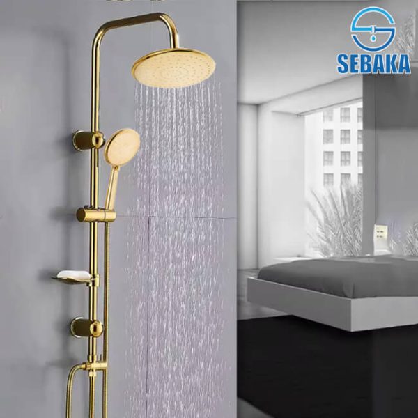 عامود مسطرة الدش سيركل الذهبي 2*1 Circle Golden Shower