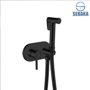 خلاط الشطاف الدفن الدائري الاسود هاندميكسر سخن و بارد من النحاس Round Black