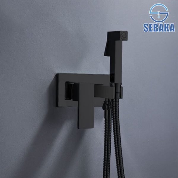 خلاط الشطاف الدفن المستطيل الاسود هاندميكسر سخن و بارد من النحاس Rectangular Black
