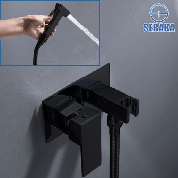 خلاط الشطاف الدفن المستطيل الاسود هاندميكسر سخن و بارد من النحاس Rectangular Black