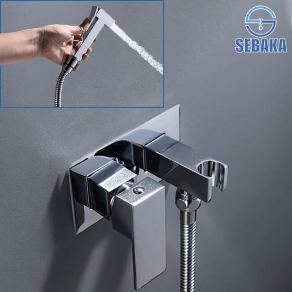 خلاط الشطاف الدفن المستطيل الفضي هاندميكسر سخن و بارد من النحاس Rectangular Chrome