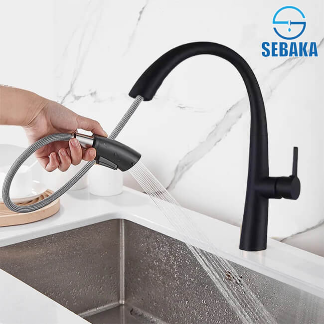 خلاط المطبخ الشداد الاسود براند برأس متحركة قابلة للسحب Brand Black Sprayer خلاط المطبخ الشداد الاسود براند برأس متحركة قابلة للسحب Brand Black Sprayer