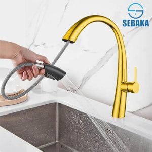 خلاط المطبخ الشداد الذهبي براند برأس متحركة قابلة للسحب Brand Golden Sprayer