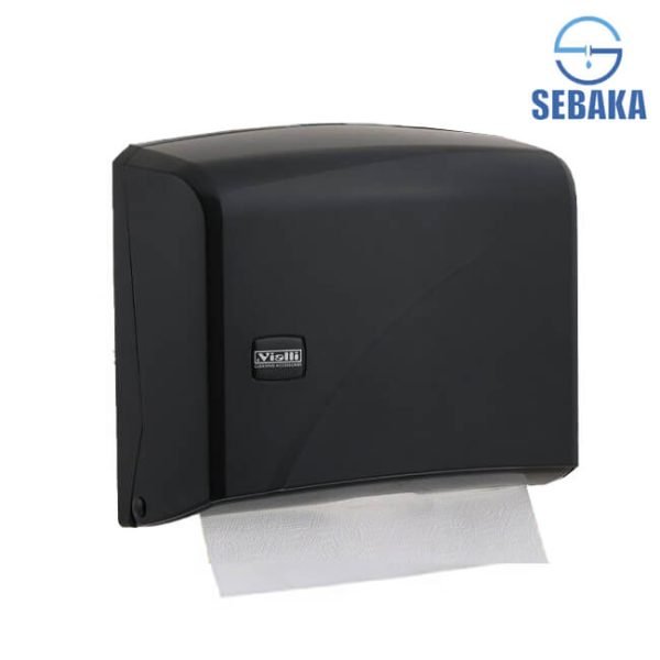 وراقة المناديل العريضة K1B التركي لون أسود سعة 200 منديل من فيالي Vialli Paper Dispenser K1B