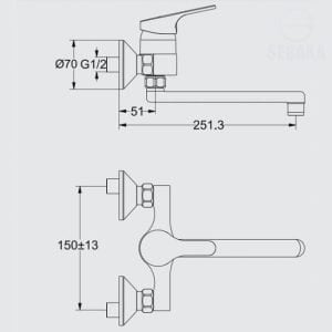 خلاط المطبخ سليم لاين B8599AA من إيديال ستاندرد SlimLine IdealStandard