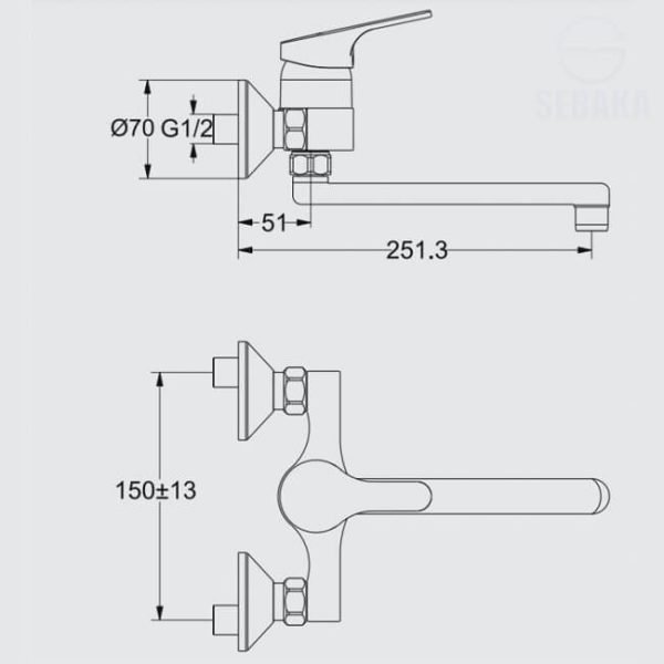 خلاط المطبخ سليم لاين B8599AA من إيديال ستاندرد SlimLine IdealStandard