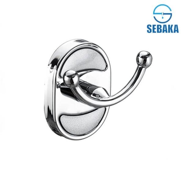 حامل الملابس المزدوج بيراميد الاستانلس لون فضي لامع Robe Hook