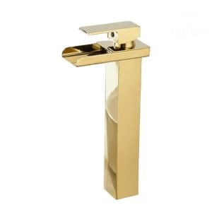 خلاط الحوض ترومب ذهبي عالي ديكور Golden Trompe