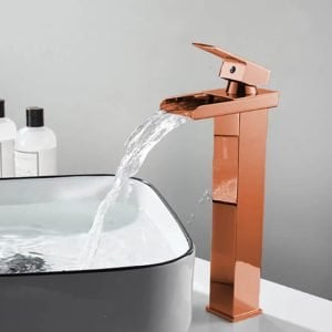خلاط الحوض ترومب روزجولد عالي ديكور RoseGold Trompe