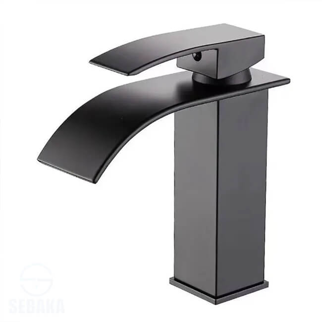 خلاط حوض اسود سكوير ارتفاع 20سم Square Waterfall Black خلاط حوض اسود سكوير ارتفاع 20سم Square Waterfall Black